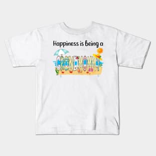 Happiness Is Being A Grandmommy Summer Beach Happy Mother's Day Kids T-Shirt